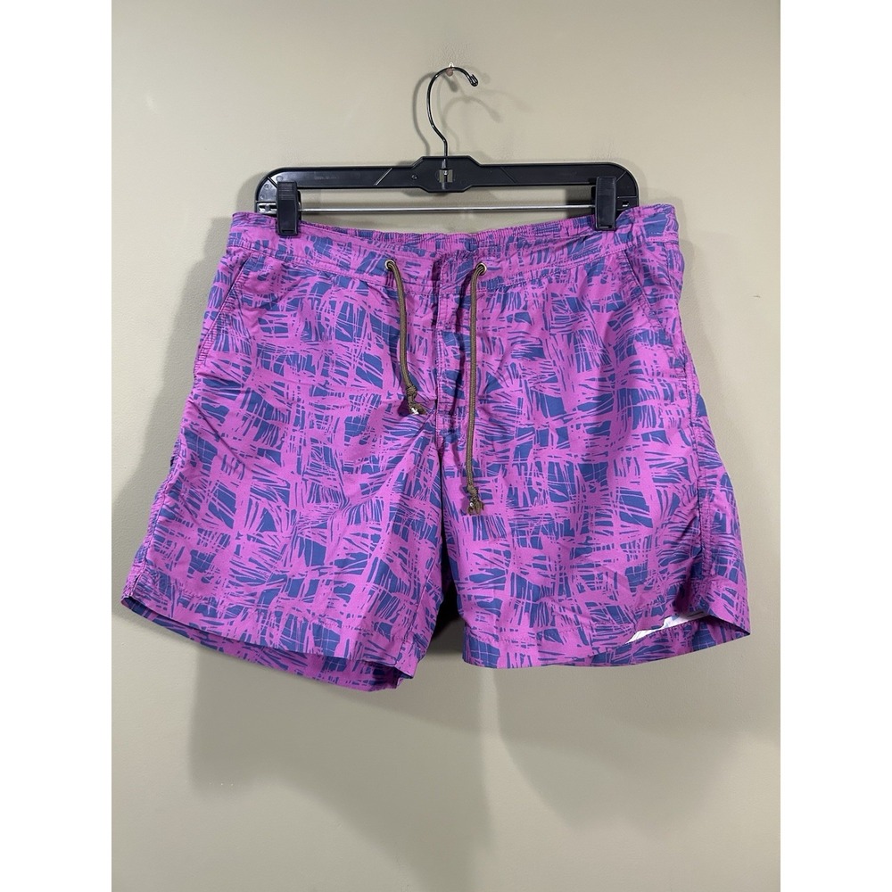 Charvet x Thorsun Paris Men's Purple Swim Trunks Shorts Preppy Coastal Sz 34